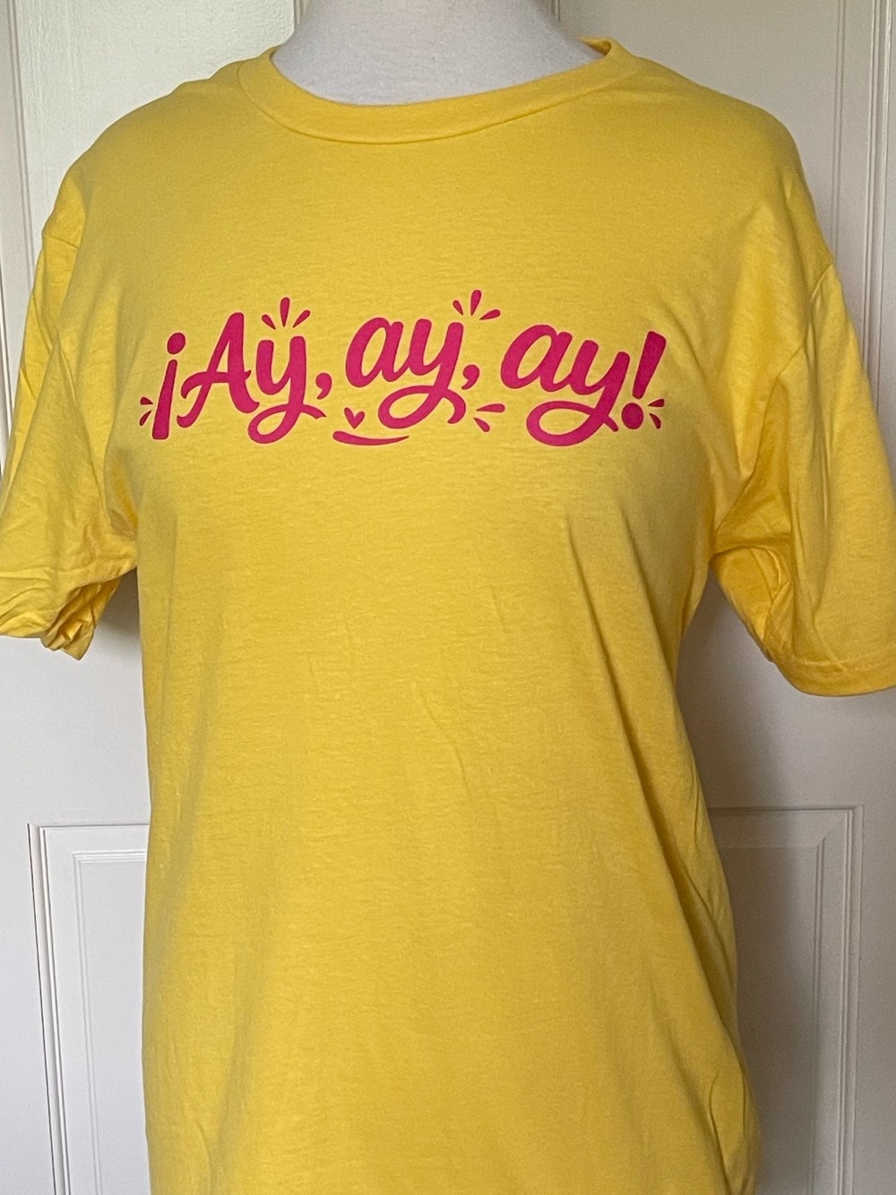 Womens Yellow "¡Ay, ay, ay!" Graphic Tee